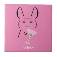 Cute Ascii lapin tenant martini Thunder_Cove