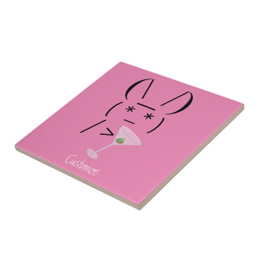 Carreau Cute Ascii lapin tenant martini Thunder_Cove (Côté)