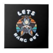 Carreau Cute Bat Hanging et Retro Sunset | Allons-y (Devant)