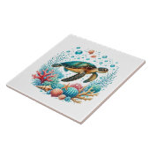 Carreau Cute beach sea turtle  (Côté)