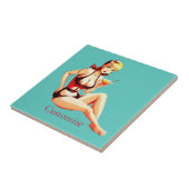 Carreau Cute Blonde Martini Bikini Girl Thunder_Cove (Côté)