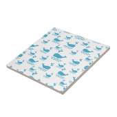 Carreau Cute Blue Whale Seamless Ocean Pattern (1) (Côté)