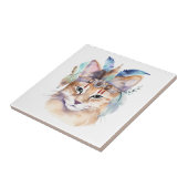 Carreau Cute boho aquarelle hippie chat design (Côté)