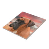 Carreau Cute Boxer Dog Eau Couleur Huile Peinture Art (Côté)