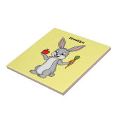Carreau Cute bunny rabbit with vegetables (Côté)