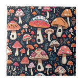 Carreau Cute champignons feuille cottage design (Devant)