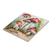 Carreau Cute champignons feuille cottage design (Côté)