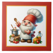 Carreau Cute chef cuisinier amoureux cuisine gnome (Devant)