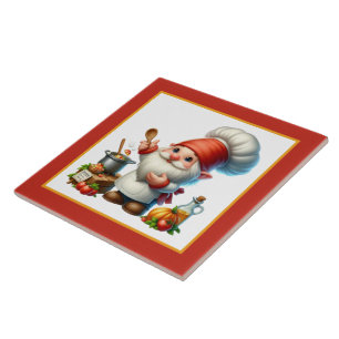 Carreau Cute chef cuisinier amoureux cuisine gnome