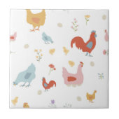 Carreau Cute Chickens Hens and Baby Chicks Kitchen (Devant)