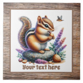 Carreau Cute chipmunk ajouter du texte aquarelle (Devant)