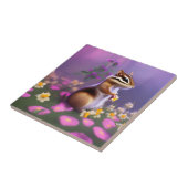Carreau Cute Chipmunk en Fleurs (Côté)