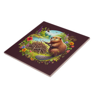 Carreau Cute Country castor artisanat maison