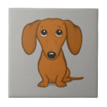 Carreau Cute Dachshund| Doigt Wiener<br><div class="desc">Doxie rouge à cheveux courts</div>
