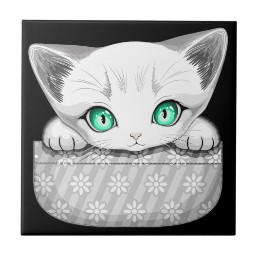 Carreau Cute de chat et pointe joueuse à partir d'une poch (Devant)