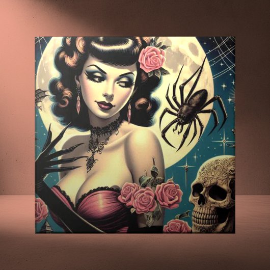 Carreau Cute fille Goth Vintage