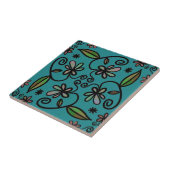 Carreau Cute Floral Pattern Teal (Côté)