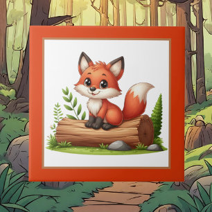 Carreau Cute fox amoureux animal