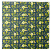 Carreau Cute Fraîche Citron Citrus Doodle Jaune Bleu (Devant)