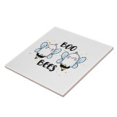 Carreau Cute Ghost Boo Bees - Funny Halloween sur blanc (Côté)