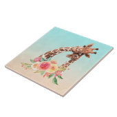 Carreau Cute Giraffe Aquarelle Maman & Bébé (Côté)