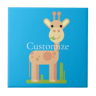 Carreau Cute Giraffe Munching Thunder_Cove