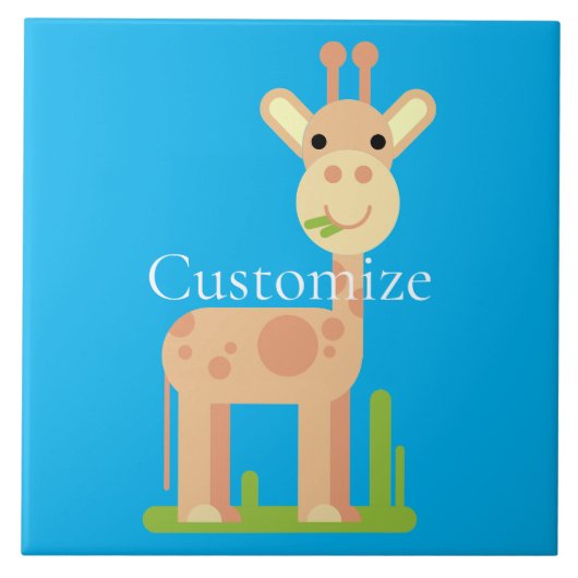 Carreau Cute Giraffe Munching Thunder_Cove (Devant)