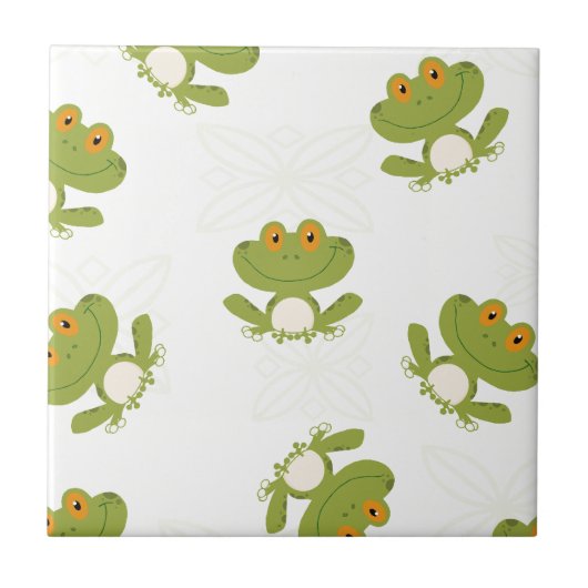Carreau Cute Green Frog (Devant)