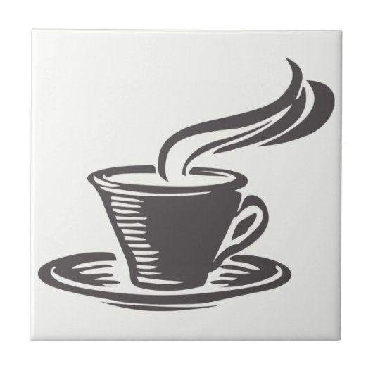 Carreau Cute Grey Coffee Cup Cuisine Design graphique (Devant)