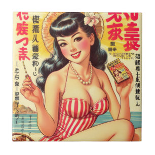 Carreau Cute japonaise Vintage fille