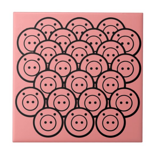 Carreau Cute Kawaii Pink Piglets & Piglets Motif Vector Ar (Devant)