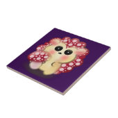 Carreau Cute Kawaii Red Mushroom Hedgehog Toadstool Art (Côté)
