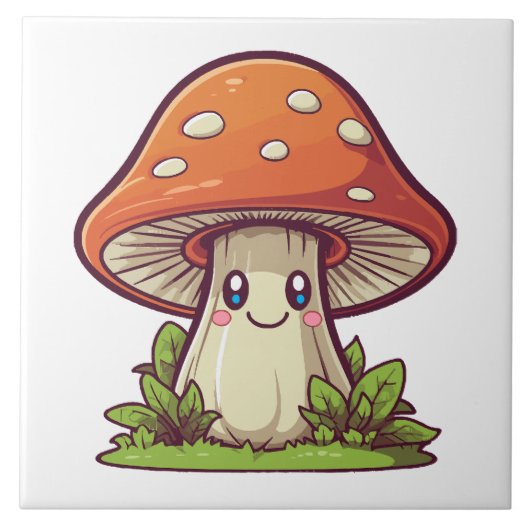 Carreau Cute kawaii style, La recherche de champignons (Devant)