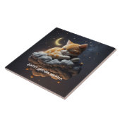 Carreau Cute Kitten Dors sur le nuage (Côté)