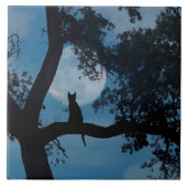 Carreau Cute Kitty et Moon Art Tile (Devant)