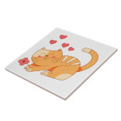 Carreau Cute Lote Orange Tabby Kitten (Côté)