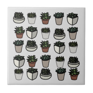 Carreau Cute mini motif succulent
