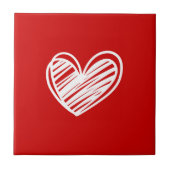 Carreau Cute Modern Amour Élégant Romantique Blanc Coeurs (Devant)