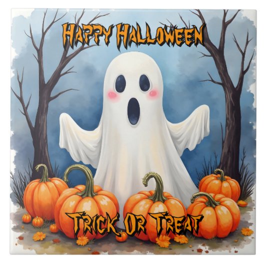 Carreau Cute Modern Halloween Spooky Collection (Devant)