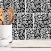 Carreau Cute moderne Noir Cercles Blanc Polka Motif point