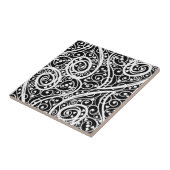 Carreau Cute noir blanc coeurs amour design arrière - plan (Côté)