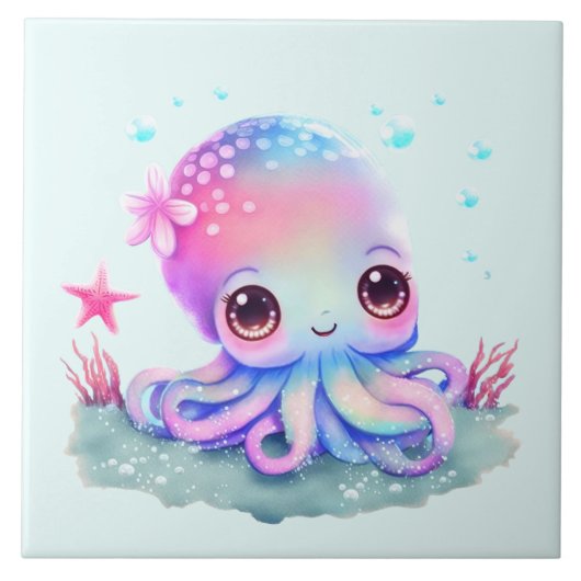 Carreau Cute Octopus Sea Creator (Devant)