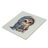 Carreau Cute Owl tenant un café (Côté)