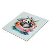 Carreau Cute Panda Chilling dans un tube intérieur (Côté)