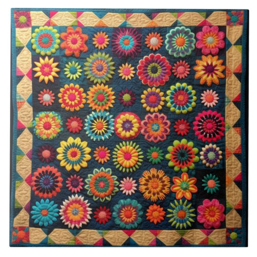 Carreau Cute Patchwork Floral Quilt (Devant)