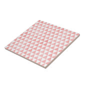 Carreau Cute Pink And White Triangle Pattern Ceramic Tile (Côté)