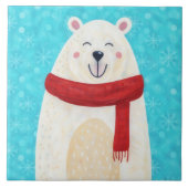 Carreau Cute Polar Bear Snow Winter Decorative Tile (Devant)
