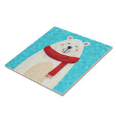Carreau Cute Polar Bear Snow Winter Decorative Tile (Côté)