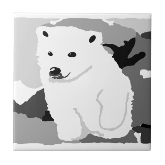 Carreau Cute Polar ours art cadeaux et accessoires (Devant)