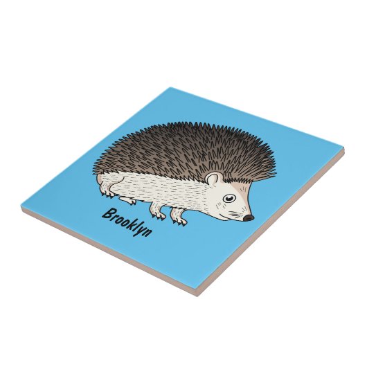 Carreau Cute prickly hedgehog cartoon (Côté)